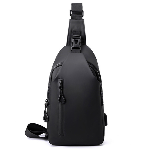 Рюкзак с USB портом (1 лямка). 0110 black
