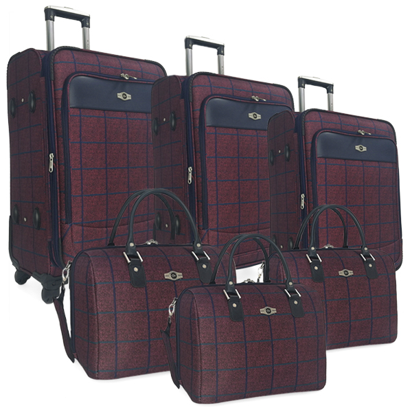 Комплект чемоданов Borgo Antico. 6093 bordo komplekt. 4 съёмных колеса. 